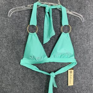 Bellisima Swimwear Top Size Small USA Fully Adjustable Straps Turquoise Green